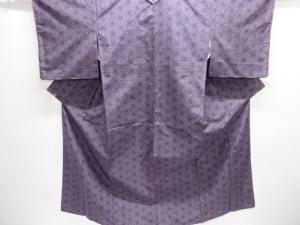 麻の葉模様織り出し十日町紬着物アンサンブル